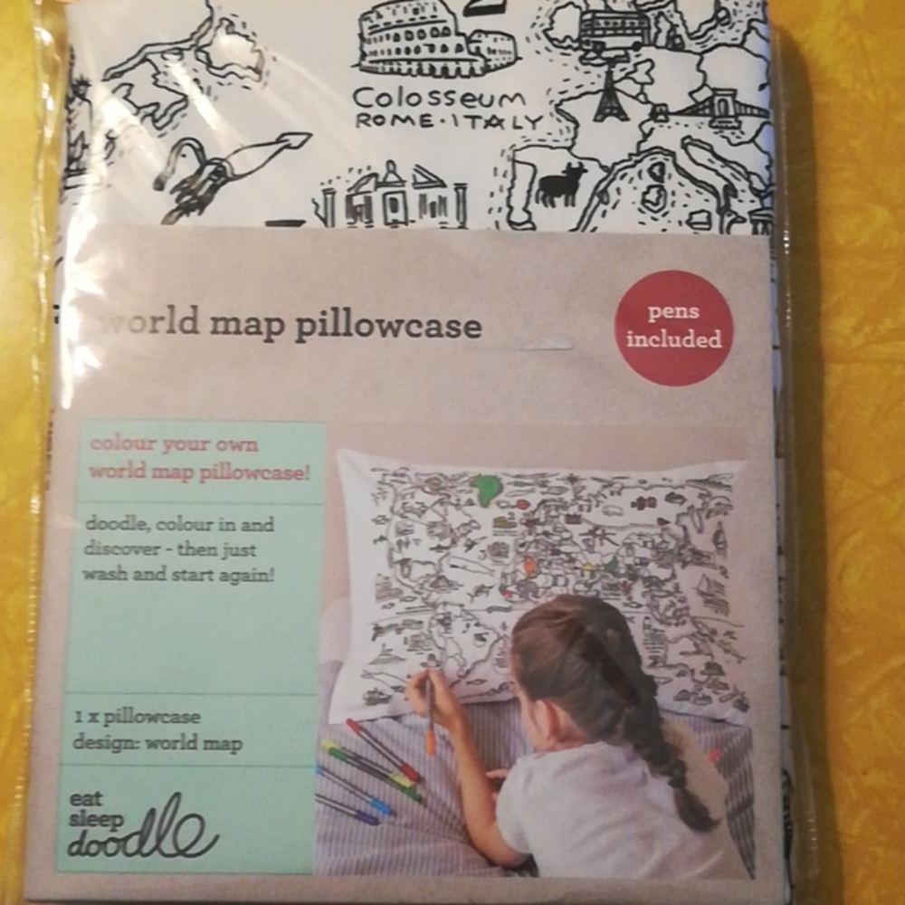 World map pillowcase